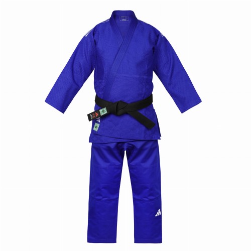 Adidas Champion III-2 Judogi – IJF Green Label - Blue<br> <span style="display:block; text-align:center;">Regular Fit</span> - Image 2