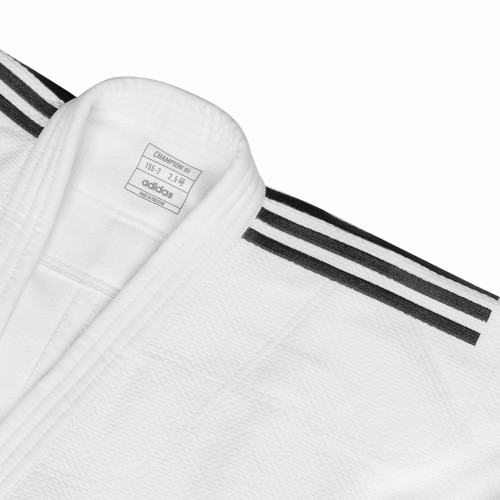 Adidas Champion III-2 Judogi – IJF Green Label – White<br> <span style="display:block; text-align:center;">Regular Fit</span> - Image 5
