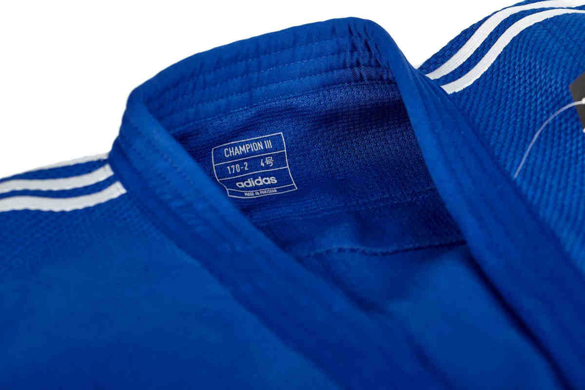 Adidas Champion III-1 Judogi – IJF Approved – Blue<br> <span style="display:block; text-align:center;">Slim Fit</span> - Image 2